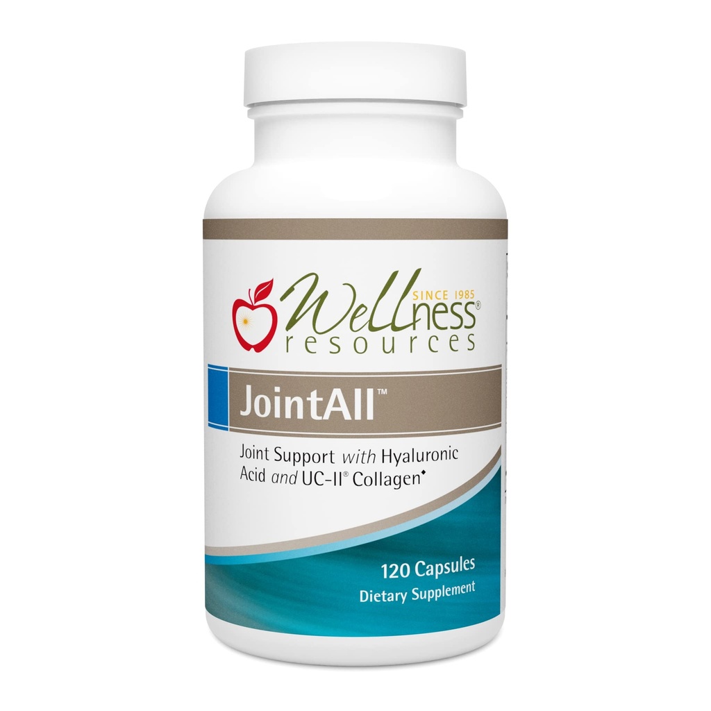 Wellness Resources JointAll - Joint Support Supplement med Natural Hyaluronic Acid, UC-II Collagen, Glucosamine, Chondroitin för gemensam styrka och komfort (120 kapslar)