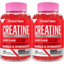 Kreatinmonohydrat Gummies för män och kvinnor - Kreatin Pre-Workout Gummies med taurin och vitamin B6 B12 för maximal styrka, muskel, energi, uthållighet och fokus, organisk, Vegan - 120 greve