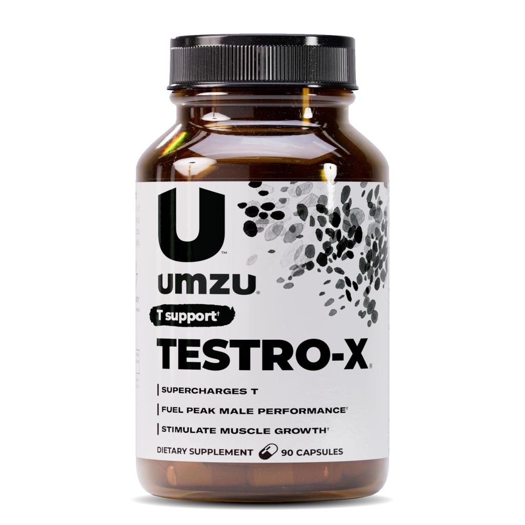 UMZU Testro-X Supplement för Män - 90 kapslar för 30 dagars leverans - Stöder energi, fokus, styrka och muskelåterhämtning - med Ashwagandha & Zink - Natural Mäns Wellness Support Formel