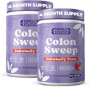 ColonSweep Psyllium Husk Powder Colon Cleanser - Vegan, Gluten Free Fiber Supplement - Säker Colon Cleanse för förstoppningshjälp, Bloating Relief & Gut Health -16 OZ (60 portioner) - 2 Pack