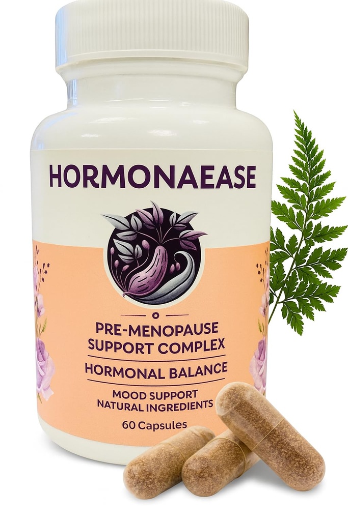 HormonaEase Women’s Wellness Supplement – Vegan Hormonal Balance, Mood & Energy Support med Maca Root & Dong Quai