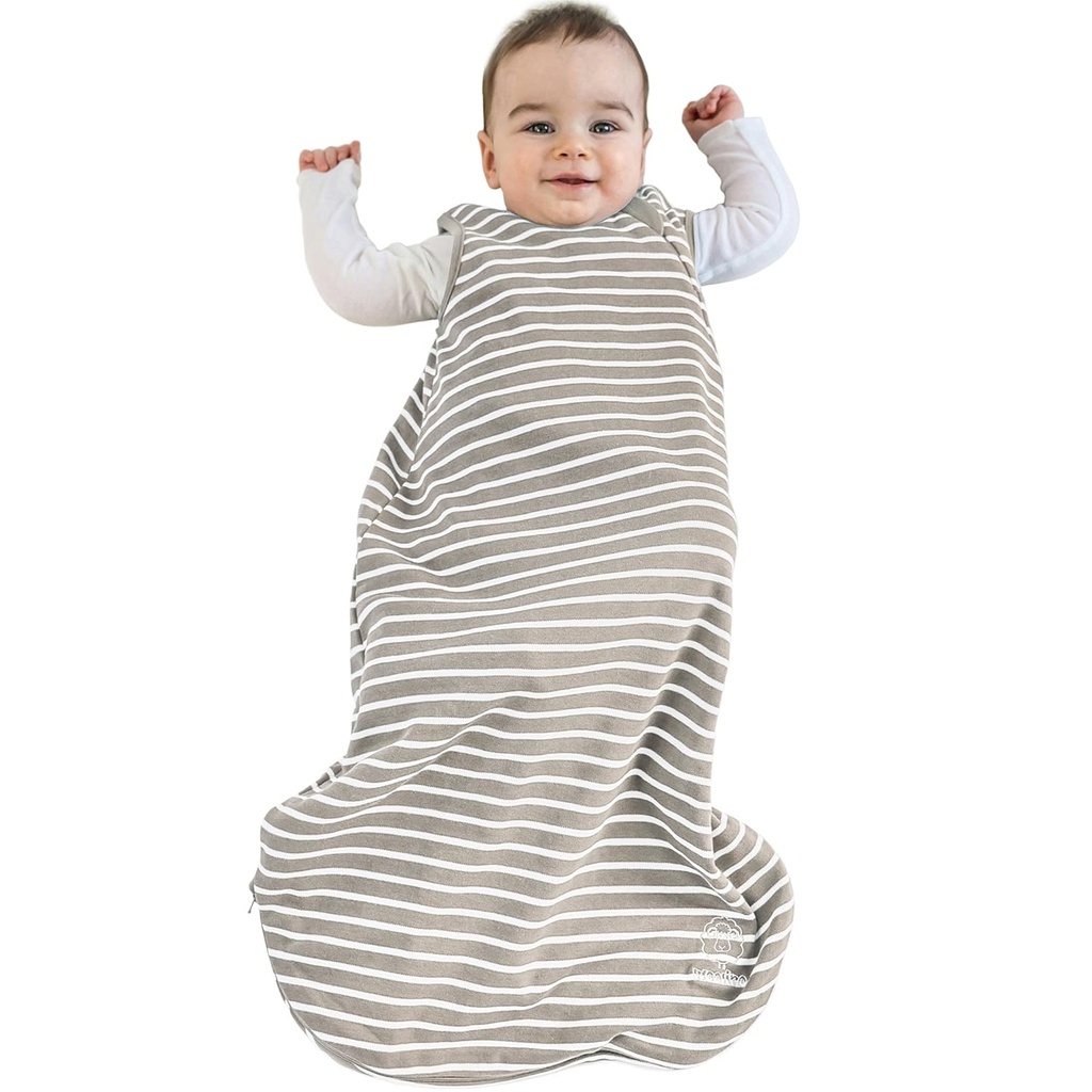 Woolino Merino Wool och Organic Cotton Baby Sleep Bag - 4 Season Classic Sleep Sack för Baby - Two-Way Zipper Sleeping Bag för Baby och Toddler - 0-6 månader - Jord