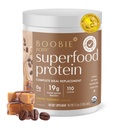 Boobie Body Superfood Protein Pregnancy and Postpartum Meal Replacement Shake, Coffee Caramel Flavor | 19g Protein | Safe for Lactation & Motherhood | Organic, Vegan, Zero Sugar, 1 Tub (20 Servings)