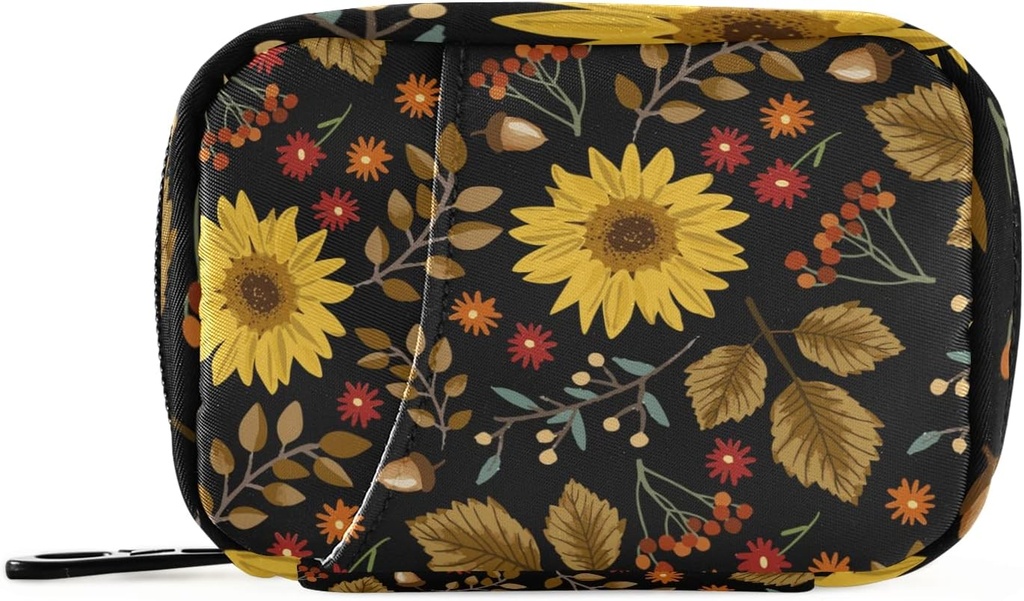 xigua Sunflower Pill Case 7-Day Travel Pill Organizer Box med Zipper Closure för vitaminer, medicinering och tillägg