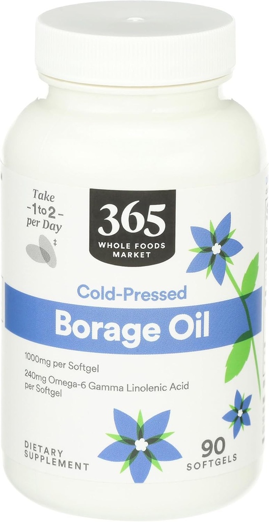 365 av Whole Foods Market, Borage Oil, 90 Count