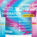 HydroMATE Electrolytes Powder No Sugar Cotton Candy - 30 greve Instant Hydration Packets med vitamin C för att öka energi - Sugar Free Electrolytes för att stödja Hydration på Keto Diet & Party Recovery