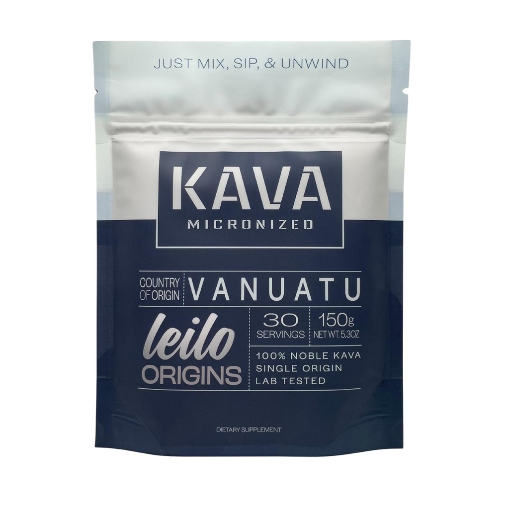 Leilo Instant Mix Micronized Kava Powder | från Vanuatu | Just Mix & Serve to Support Stress and Promote Relaxation (150 Grams | 30 portioner)