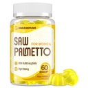 Såg Palmetto för kvinnor - DHT Blocker Hair Growth Supplement - 500mg Potent Saw Palmetto Gummies för hår, hud, naglar, Urinary Wellness - Mango-Pineapple Flavor - 60 Gummies