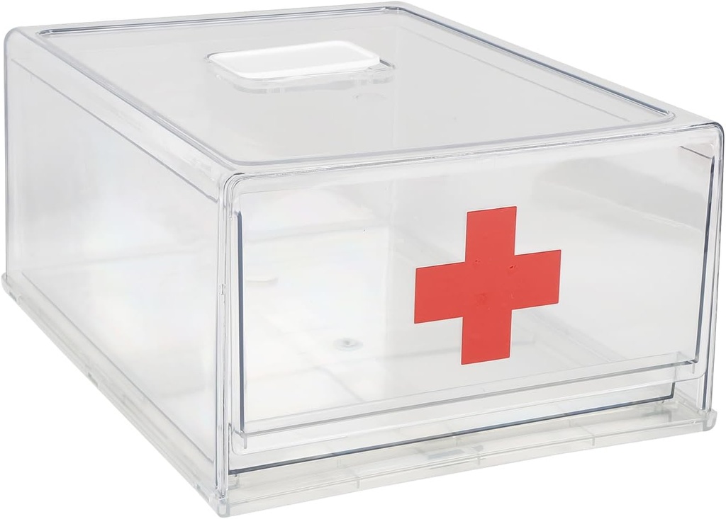 Medicine Cabinet Organizer Empty Medicine Storage Box för Cabinet Plastic Drawer First Aid Clear Stackable Medicine Bottle Organizer för första hjälpen, Medicinska Supplies and Medication Storage