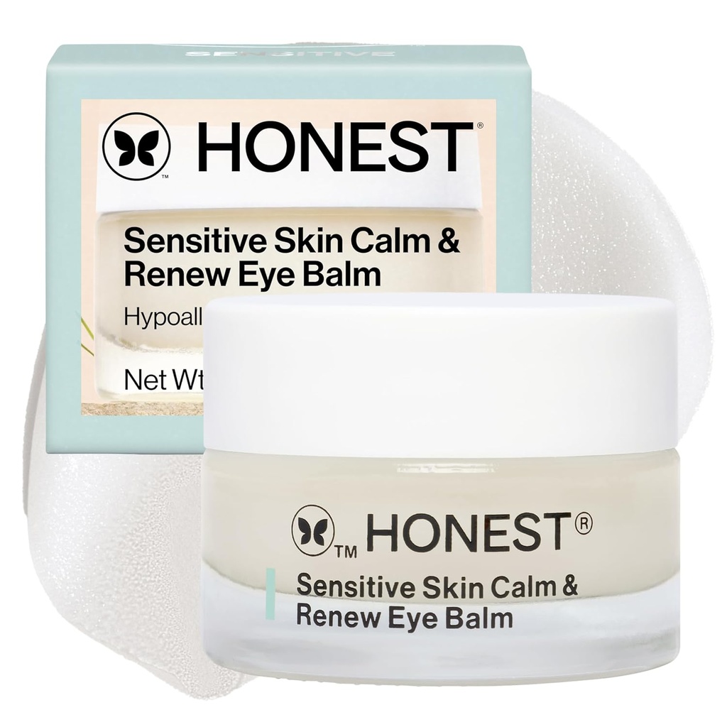 Ärlig skönhet Sensitive Skin Calm + Renew Eye Balm | Moisturizing + Firming | Hypoallergenic, Fragrance Free, Vegan | 0,5 oz