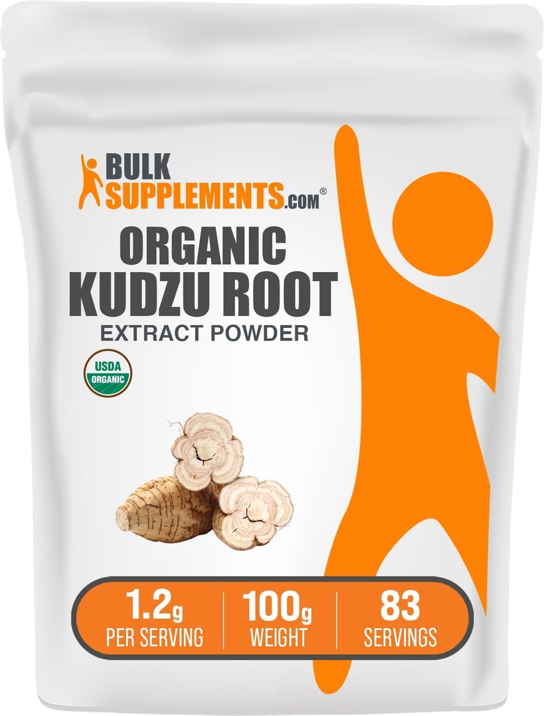 BulkSupplements.com Organic Kudzu Root Extract Powder - Kudzu Root Supplement, Herbal Supplement - Gluten Free, 1.2g per Servering, 100g (3,5 oz) (Pack av 1)