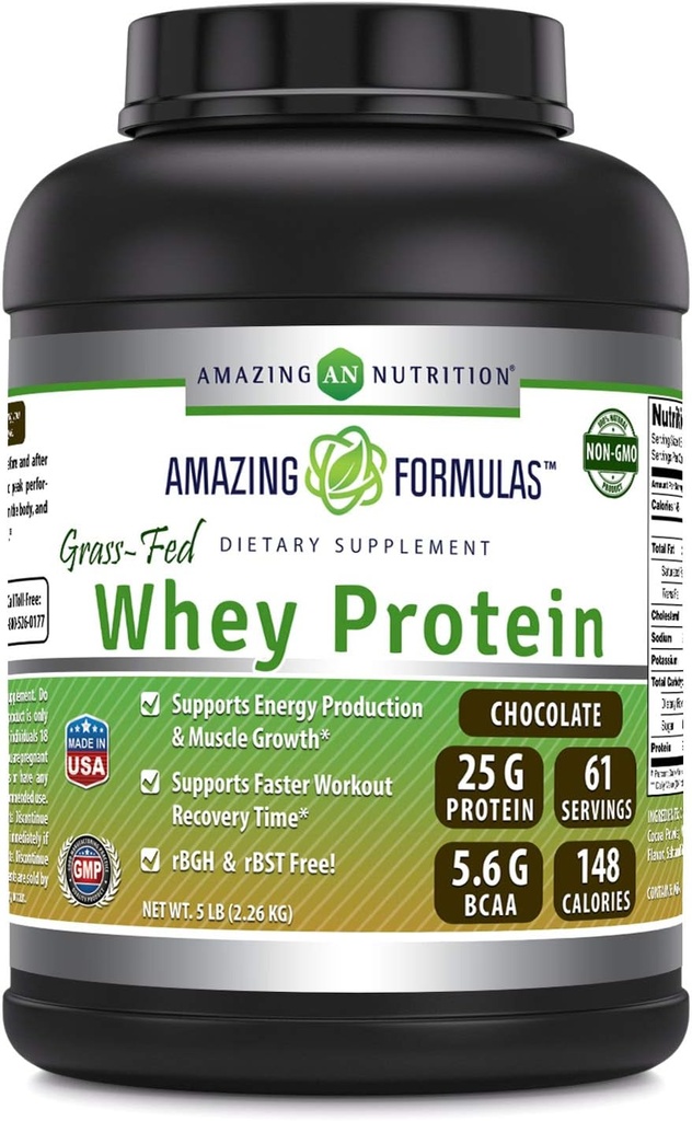 Fantastiska formler Grass-Fed Whey Protein Supplement | Choklad smak | 25 G Protein Per Servering | Non-GMO | Gluten-Free | Tillverkad i USA