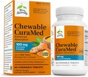 Terry Naturligt CuraMed 100 mg Curcumin Complex - Förbättrad absorption Curcumin Supplement med gurkmeja - Brain & Liver Health Support Supplement - Vegan Dietary Supplement - 60 Chewable Tablets