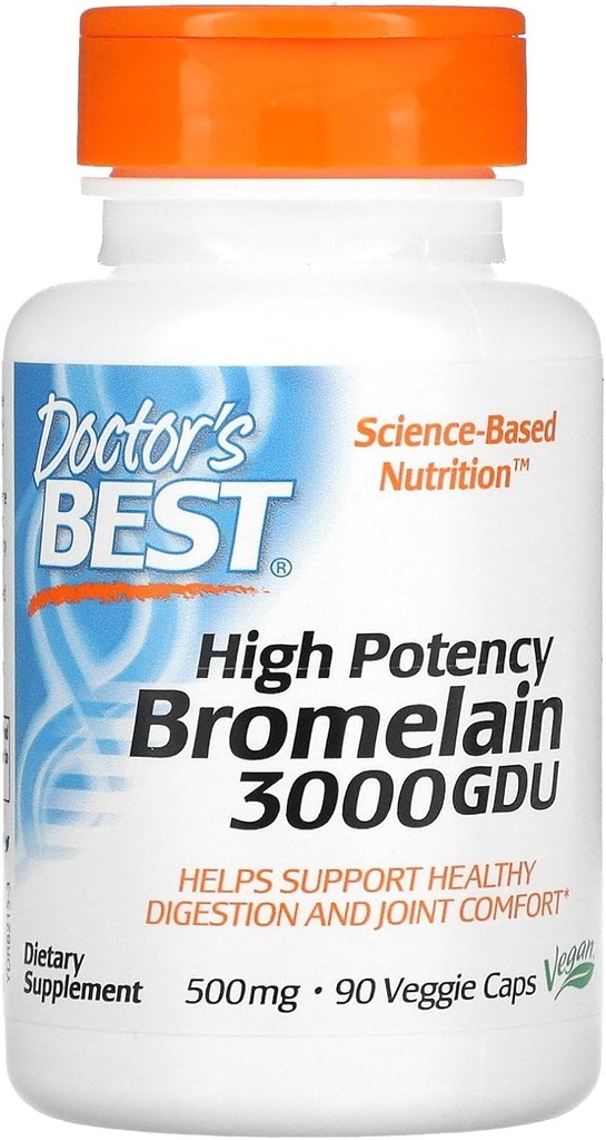 Läkarens bästa 3000 GDU Bromelain - 500 mg - 90 vegetariska kapslar