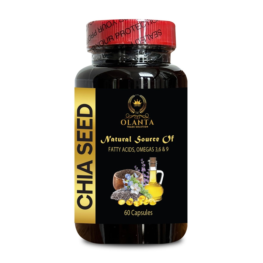 CHIA Seed Supplement - High Fiber and Protein with Omega-3 Supplement, chia Seed Vitamin, Vegan chia Seed Oil, chia Seed Oil Softgels - 1 Bottle