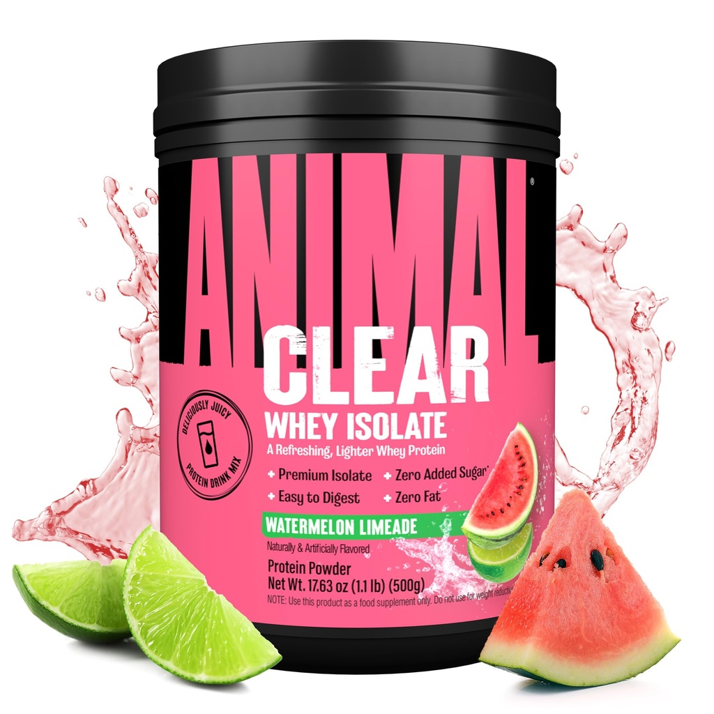 Clear Whey Isolate Protein Powder - Easy to Digest and Mix, 5g BCAA, Deliciously Juicy, Refreshing Anytime Drink for Men and Women, Watermelon Limeade 500g (20 Servings)