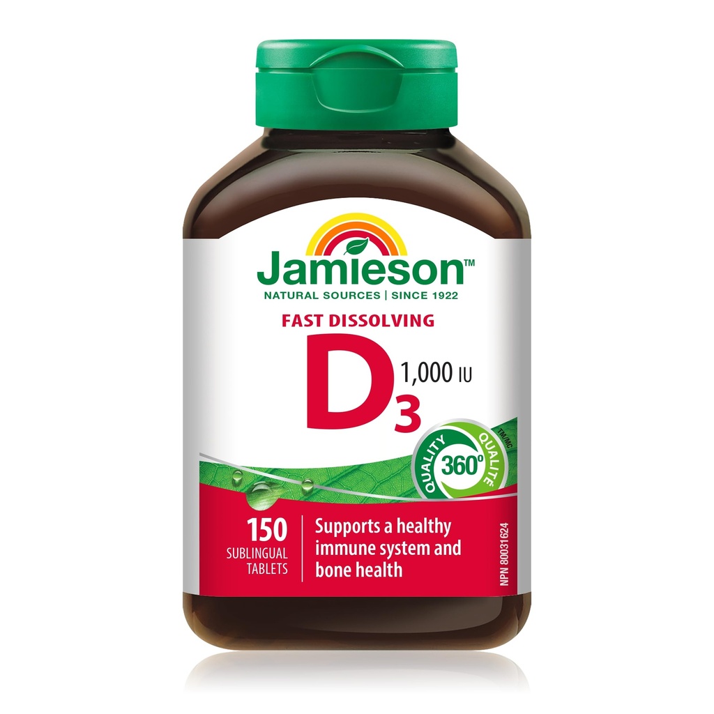 Jamieson Vitamin D3 1000 IE, 150 sublingual tabletter
