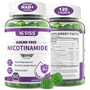 Sugar Free Nicotinamide 500mg Gummies, (Flush Free Niacin) Vitamin B3 Niacinamide Supplement för Cellular Energy Metabolism & Repair, Vitality, Healthy Aging, Cranberry Flavor, Easy to Chew, 120 Cts