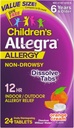 Allegra Barnens 12-timmars allergihjälp Orally Dissolving Tablets, Non-Drowsy Indoor and Outdoor Allergy Medicine, 30 mg Fexofenadine HCI Antihistamine för barn, Orange Cream Flavor, 24-Count