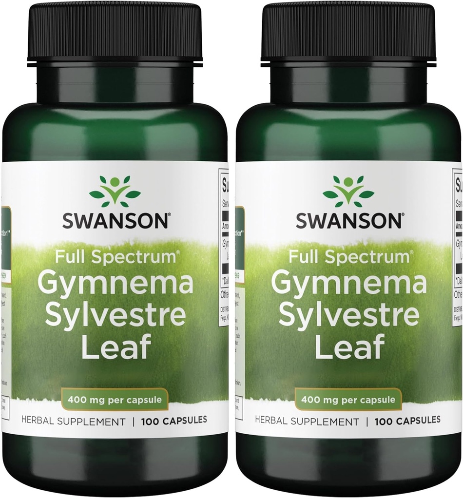 Swanson Full Spectrum Gymnema Sylvestre Leaf - traditionell ayurvedisk ört - (100 kapslar) (2 Pack)