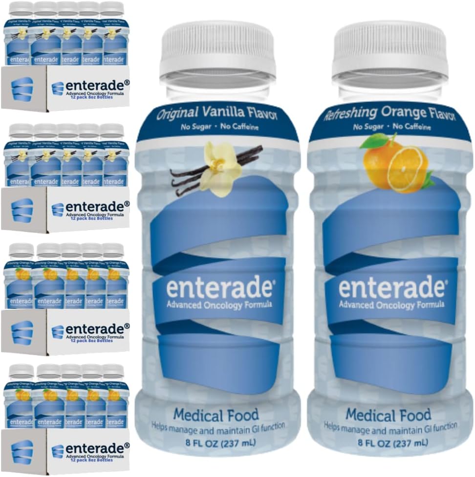 enterade AO 48 flaskor Orange och Vanilla Bundle, speciellt formulerad för att minska behandling GI biverkningar, 8oz Orange (2 paket av 12) + 8oz Vanilla (2 paket av 12)