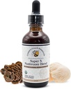 Skaparens Touch Botanicals, Super 5, Mushroom, Blend 2 fl oz med Reishi, Turkiet Tail, Lions Mane, Chaga och Maitake Mushrooms för Immune Support. Dubbel extraherad, Macerated.