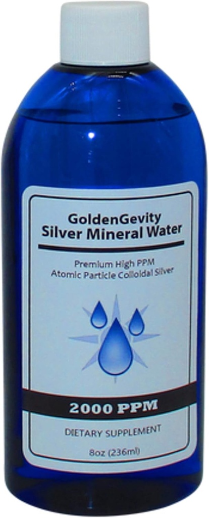 2000 PPM Bioaktiv Atomic Colloidal Silver, 8 oz | Non-Toxic, Non-GMO Trace Mineral Immune Support Supplement