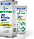 Globe Smärta Relieving Cream Plus 4% Lidocaine, Maximal Strength Numbing Relief, Fast Acting Topical Therapy for Muscle Aches, Joint Pain, Backache, Neck Pain, Soreness, Sprains & Spasms, Unscented, 3oz