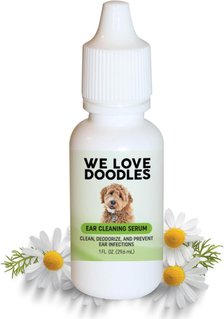 Vi älskar Doodles Dog Ear Serum | Eco-Friendly Ingredients | Made in the USA | Ear Drops for Dogs | Pet Wash Solution Ear Cleanser | Blir av med Itching, Deordoring & Yeast