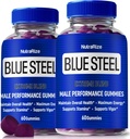 (2 Pack) Blue Steel Gummies för män, daglig näring för att öka förtroende och övergripande hälsa, allt naturligt tillskott för att stödja Peak Performance, Officiell Male Gummy, BlueSteel Reviews (120 Gummies)