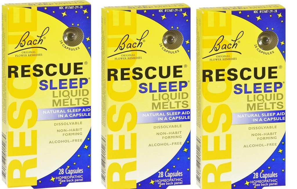 Bach rädda sömn flytande smälter, upplösbara kapslar 28 ea (paket 3 )