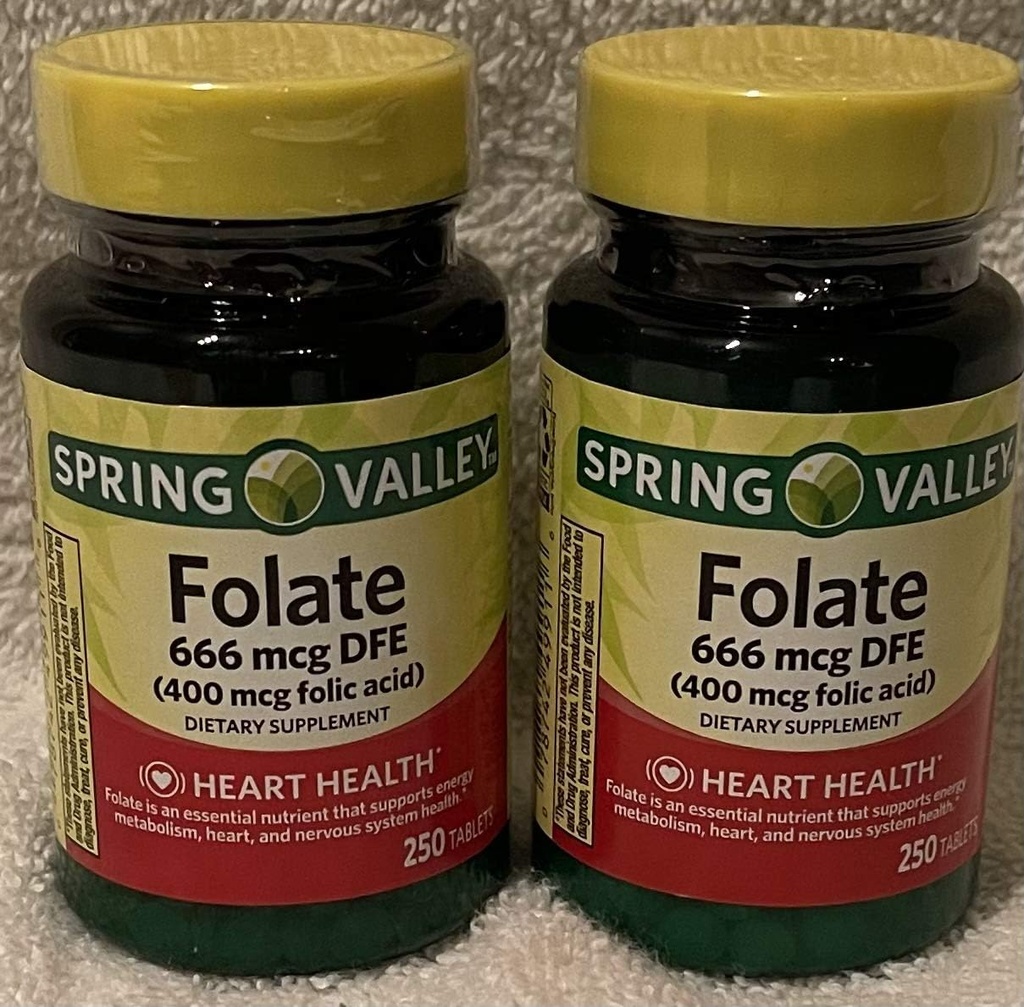 Folic Acid 400 Mcg, 250 tabletter (2 Pack)