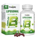 Liposomal B-komplex designad för hög absorption B-vitaminer med kolininositol vitamin B1, B2, B3, B5, B6, Biotin, folat, metylerad B12- immun, energi, hjärnhjärtstöd 90 Softgels