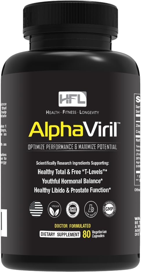 AlphaViril av Dr. Sam Robbins | 25 + Year Proven Formel | Test Booster + Ungdomlig Hormon Balancer | Hälsosam Libido - Större muskler - Mindre Belly Fat - Titta & Känna yngre