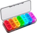 Betife AM PM Pill Organizer 7 Day, Weekly Pill Organizer 2 Times a Day, Daily Pill Box AM PM, Portable Travel Medicine Case, Day and Night Pill Container for Medication, Vitamin eller Supplement (Black)