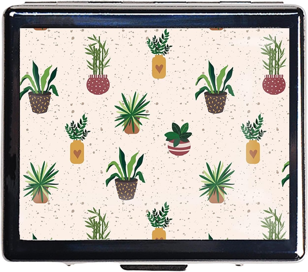 Silver Vintage Pill Box 7 Day Metal Pill Box med spegel och 8 Compartments Cute Travel Pill Organizer för handväska (Cute Cactus)