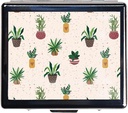 Silver Vintage Pill Box 7 Day Metal Pill Box med spegel och 8 Compartments Cute Travel Pill Organizer för handväska (Cute Cactus)