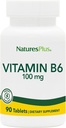 Natures Plus Vitamin B6 100 mg - Vegetarisk, Glutenfri - 90 tabletter, 90 portioner