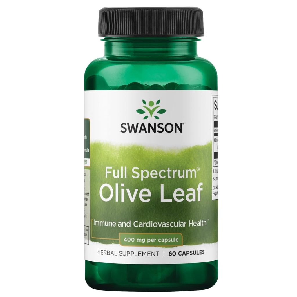 Swanson Full Spectrum Olive Leaf 400 Milligram 60 kapslar