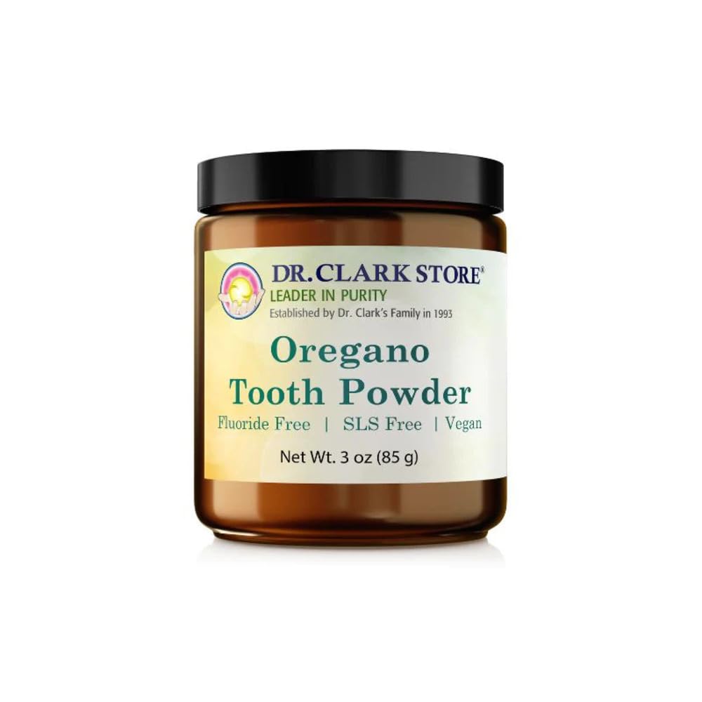 Dr Clark Oregano Tandpulver - 3oz, naturlig oral hälsa och tandblekning Formel