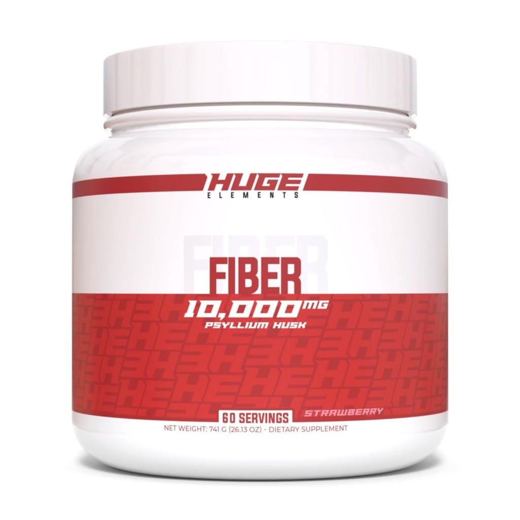 Stora kosttillskott Fiber, 10 Gram Premium Psyllium Husk pulver, löslig fiber för matsmältningshälsa och funktioner, naturligt prebiotiskt med läckra smaker (60 portioner) (Strawberry)