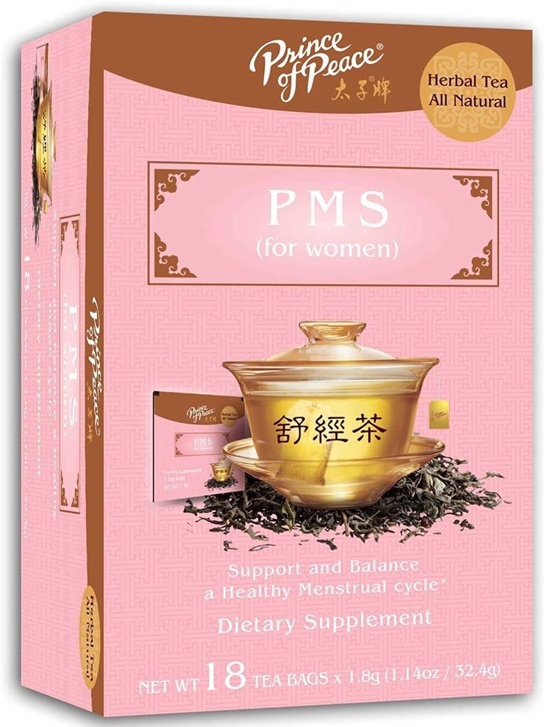 Prince of Peace PMS Tea, 18 Tea Bags Herbal Tea for Menstrual Cycles Relief from PMS Bloating & Cramping Hormone Balance for Women Prince of Peace PMS Tea (18 Count (Pack of 1))
