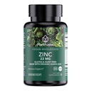 PlantFusion Vegan Zink kompletterar 22 mg - Wholefood Complex, Chelated Zinc Citrate från Organic Guava Leaf för immunstöd, 60 kapslar