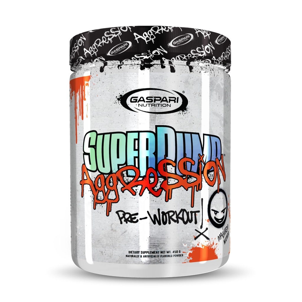 Gaspari Nutrition SuperPump Aggression Pre-Workout: Energi, fokus, uthållighet och återhämtning, med kreatin och koffein (25 portioner, Mayhem Mango)
