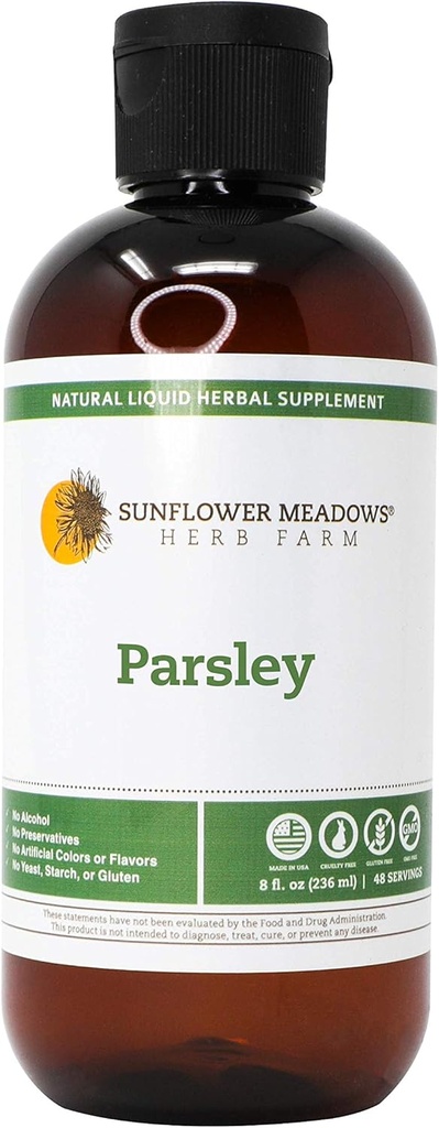 Parsley Liquid Herbal Supplement - 8oz- Alkoholfri, icke-GMO, gjord med organiska ingredienser