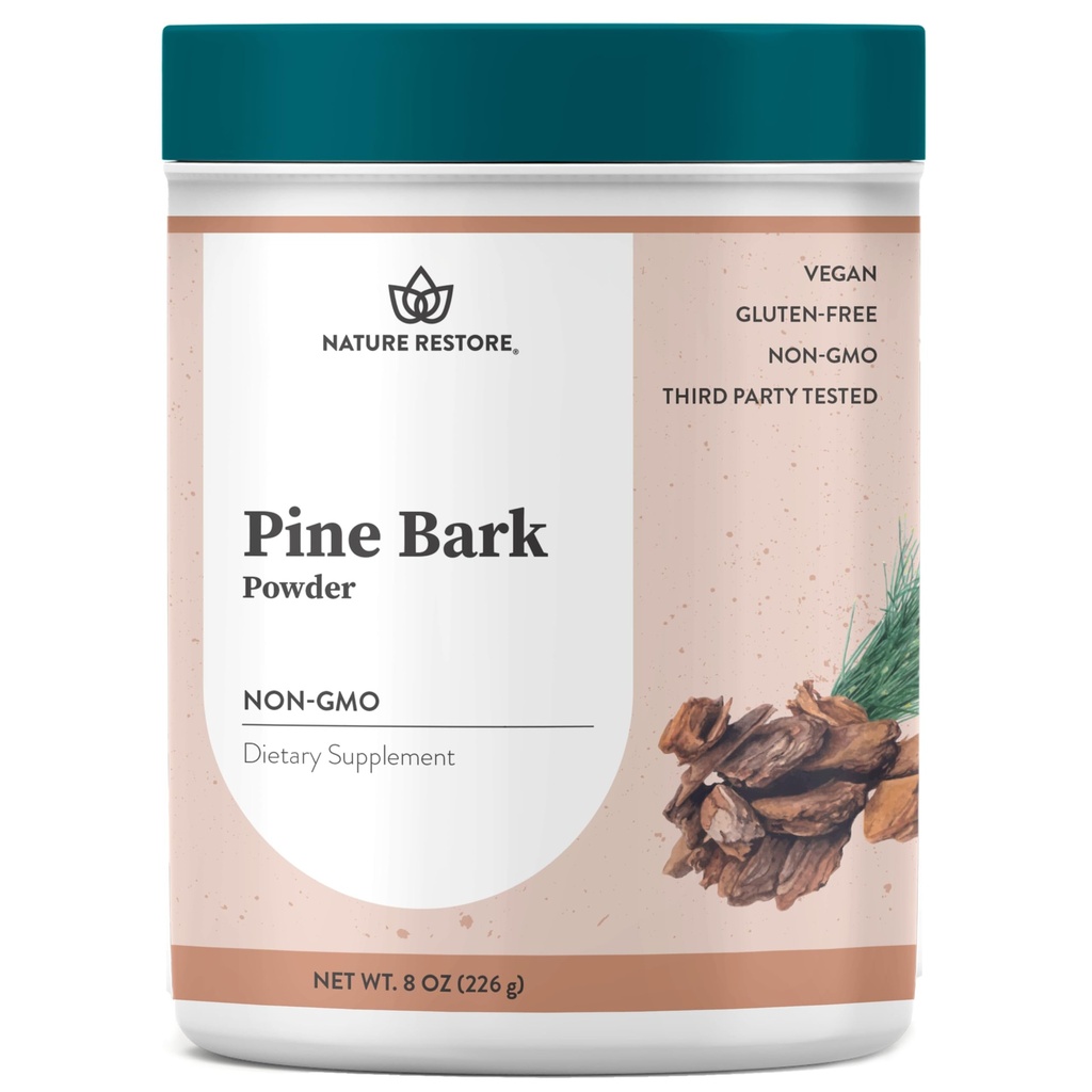 Nature Restore Pine Bark Extract Powder, 8 ounces / 226 Grams, standardiserad till 95 procent Proanthocyanidins, Vegan, Gluten Free, Non GMO