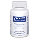 Rena inkapslingar vitamin A - 3 000 mcg - från Cod Liver Oil - Immune & Vision Support * - Vitamin A Palmitate Supplement - Non-GMO - 120 Softgel kapslar