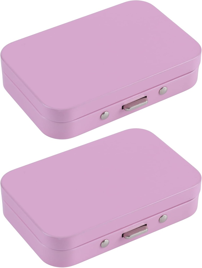 2 PCS Pill Box med Mirror, Portable 3 Compartment Medicine Pill Organizer, Cute Small Pill Case Supplement Organizer Pill Holder för Purse Travel (Pink)