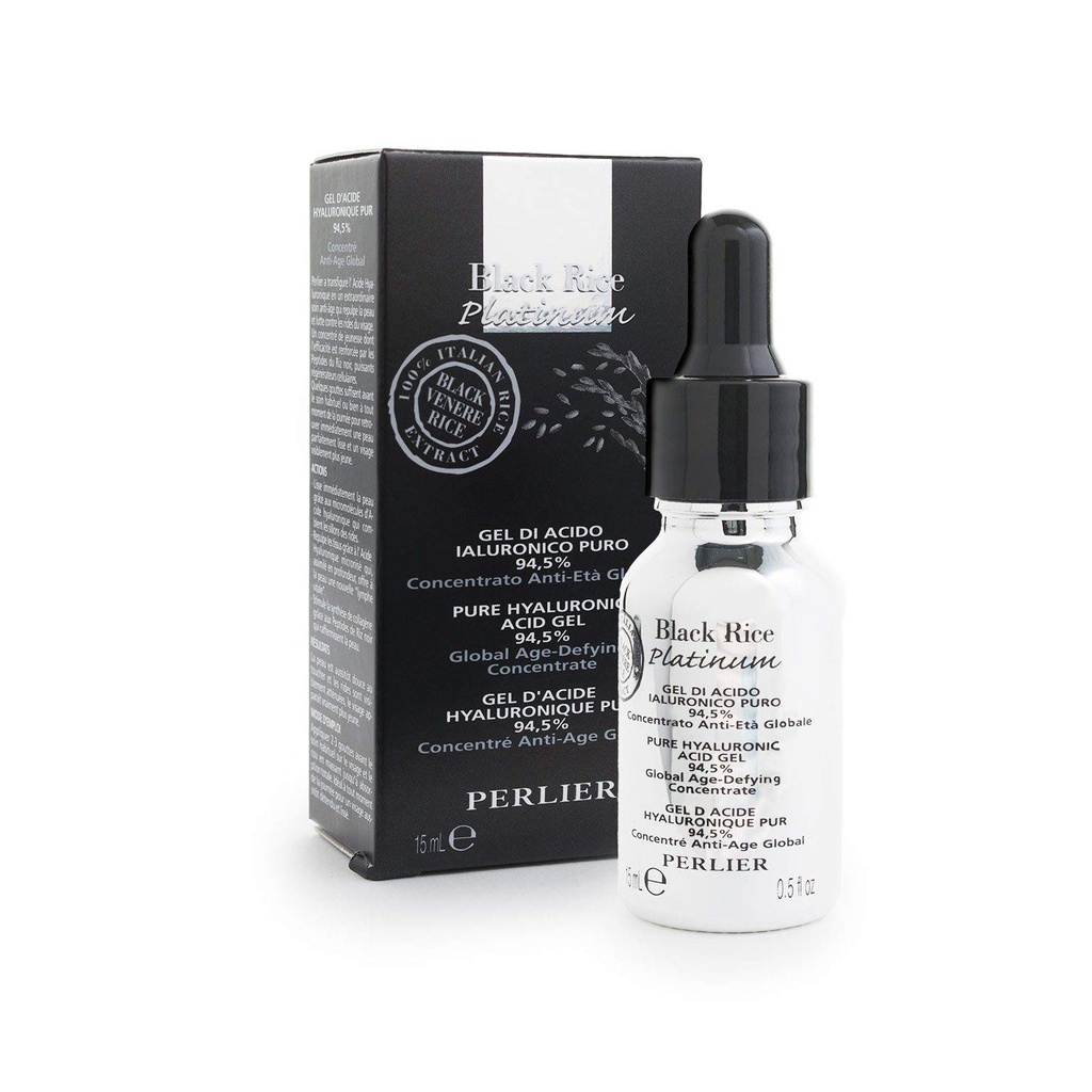 Perlier Black Rice Platinum 94,5 % Pure Hyaluronic Acid, 0,5 m. oz.