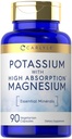 Carlyle Potassium Magnesium Supplement | 90 kapslar | Hög Absorption | Vegetarisk, icke-GMO & Glutenfri